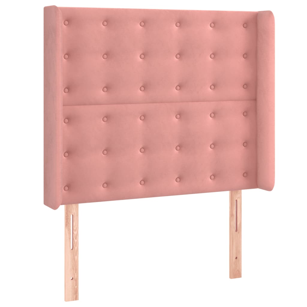 Krevet box spring s madracem LED ružičasti 100x200cm baršunasti