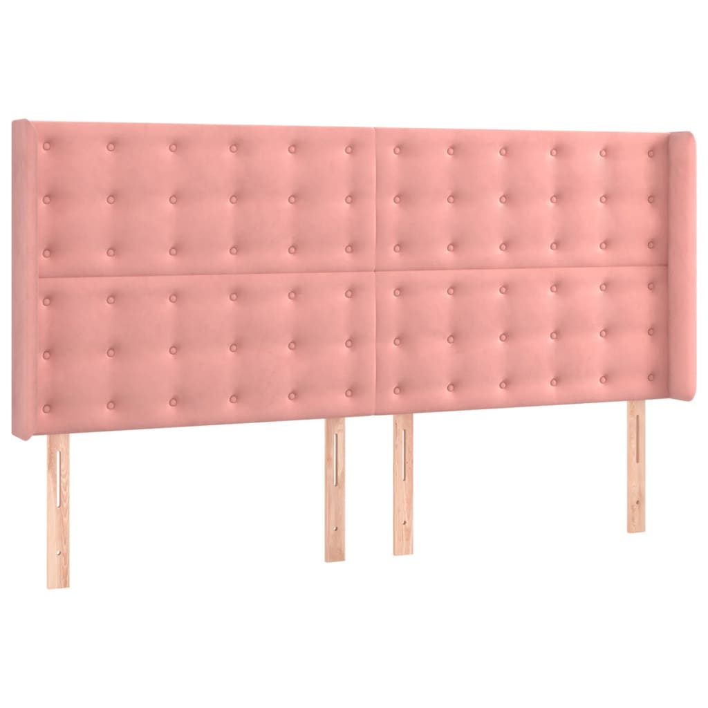 Krevet box spring s madracem LED ružičasti 180x200cm baršunasti