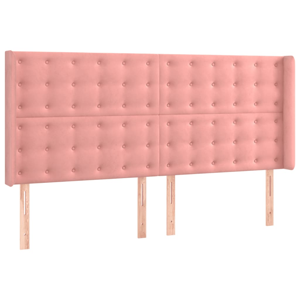 Krevet box spring s madracem LED ružičasti 200x200cm baršunasti