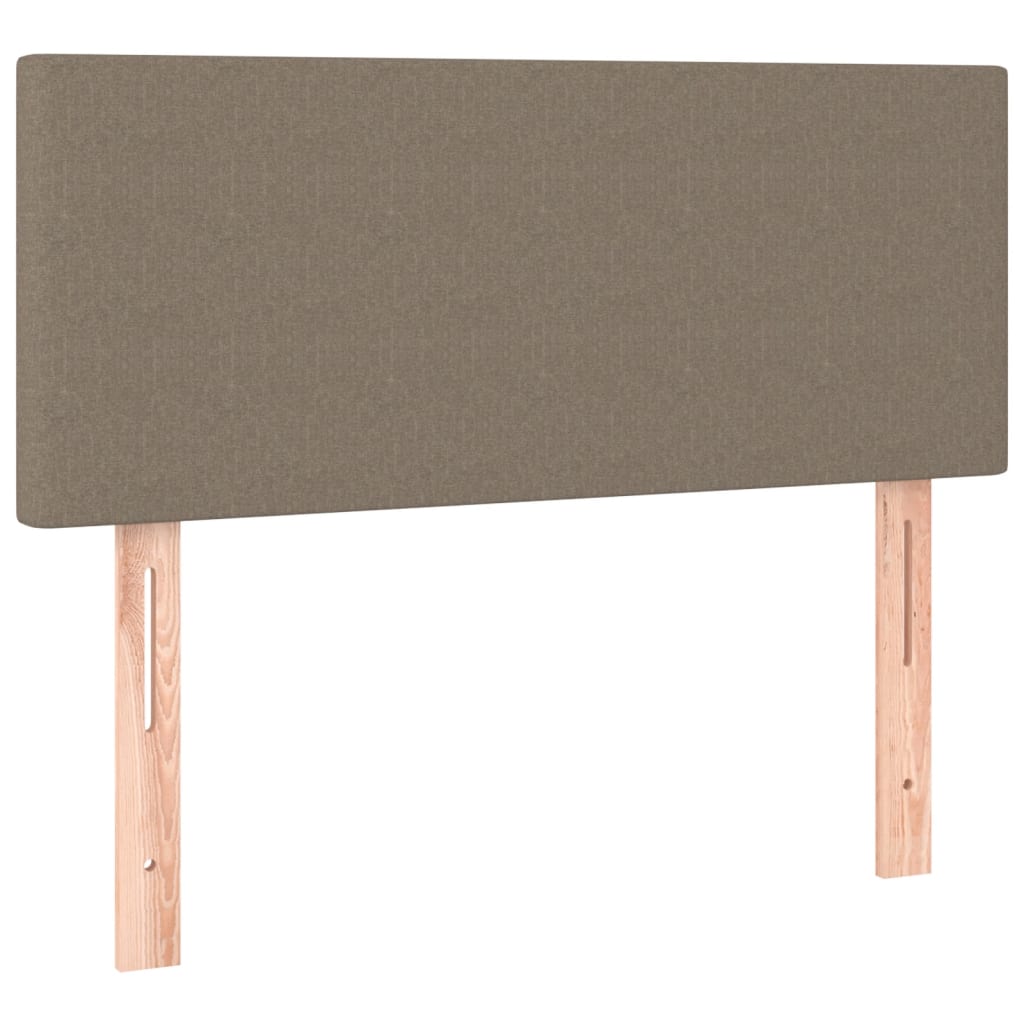 Krevet box spring s madracem LED smeđesivi 80 x 200 cm tkanina