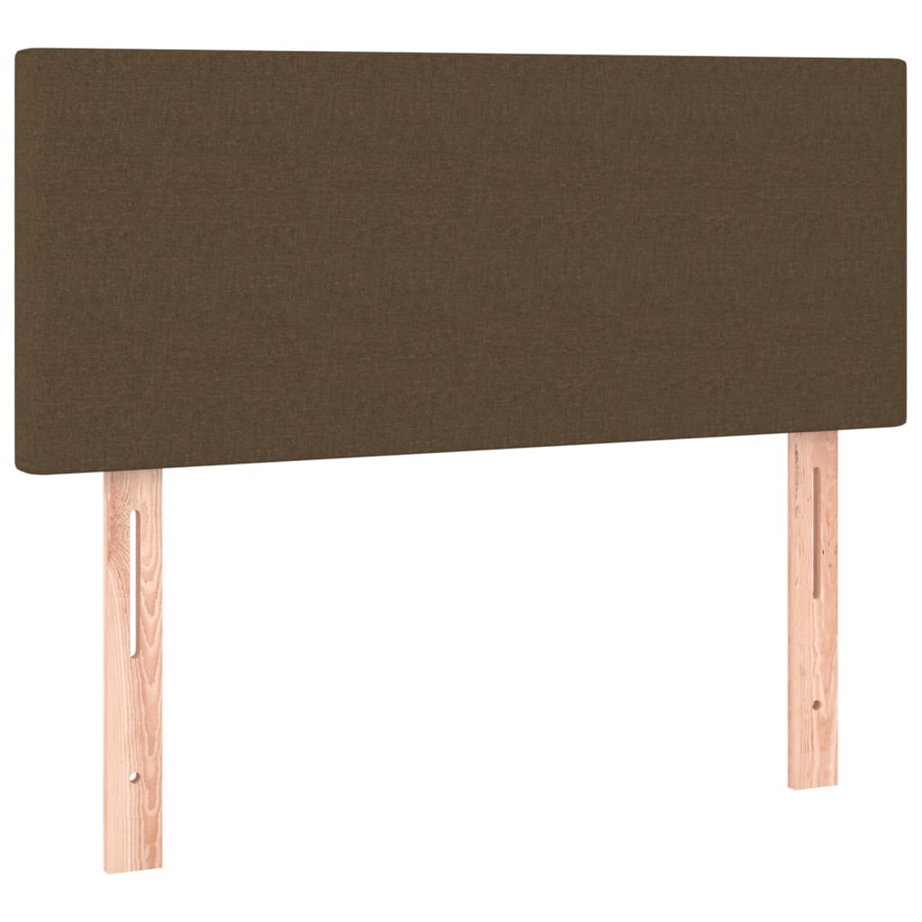 Krevet box spring s madracem LED tamnosmeđi 90x190 cm tkanina