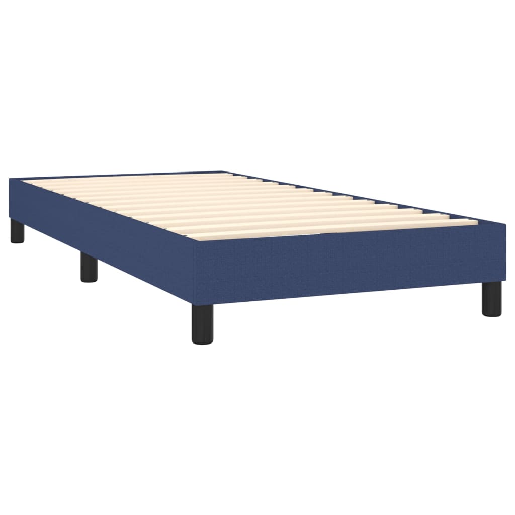 Krevet box spring s madracem LED plavi 90x190 cm od tkanine