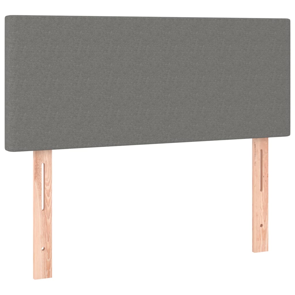 Krevet box spring s madracem LED tamnosivi 90x200 cm tkanina