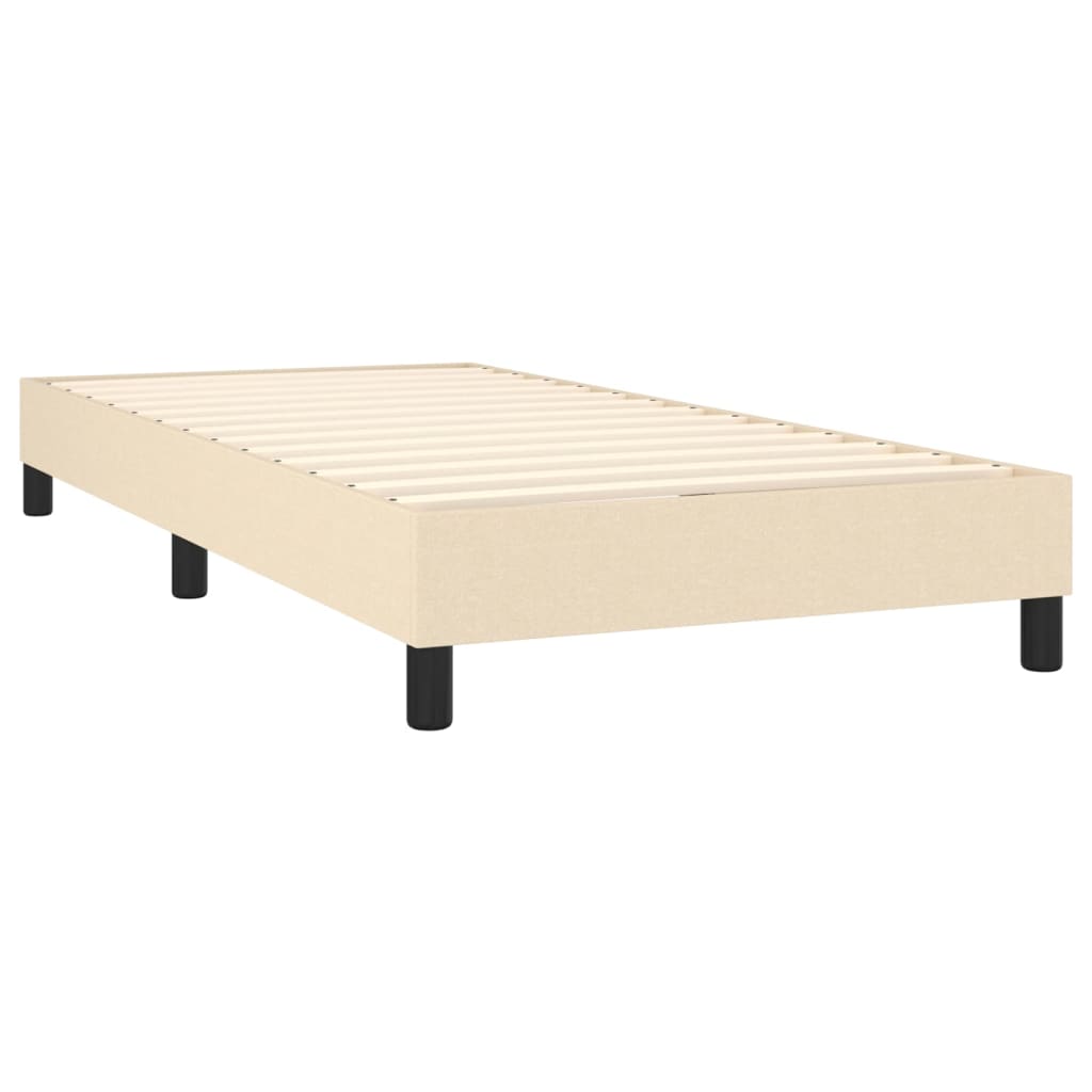 Krevet box spring s madracem LED krem 100x200 cm od tkanine