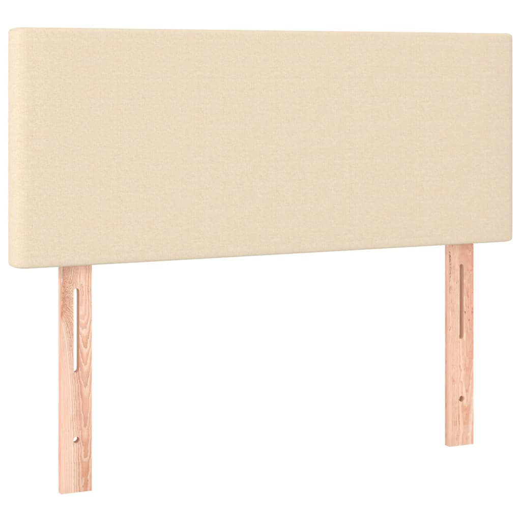 Krevet box spring s madracem LED krem 100x200 cm od tkanine