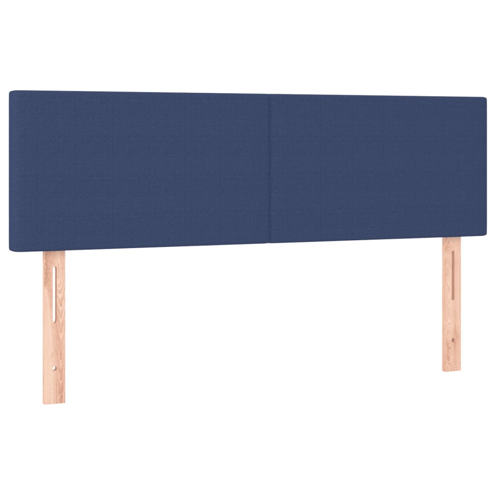 Krevet box spring s madracem LED plavi 140x190 cm od tkanine