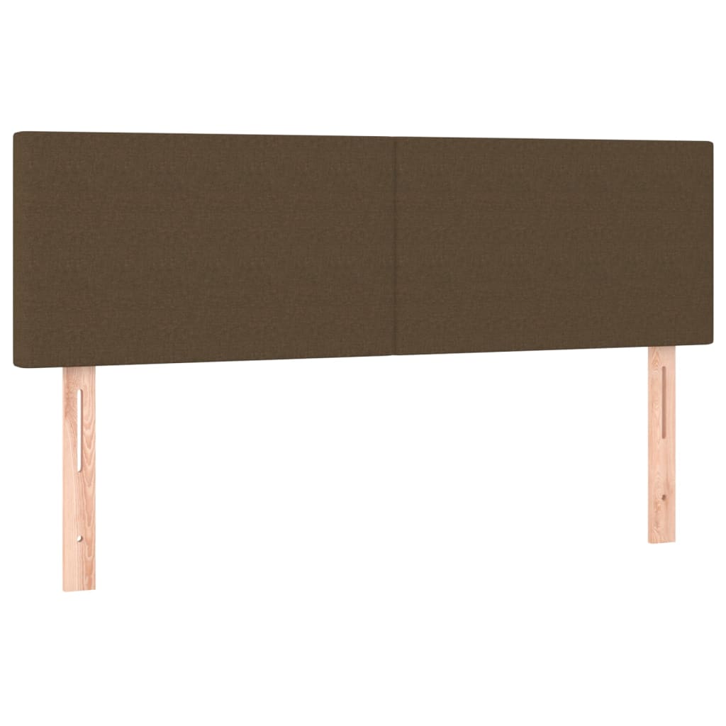 Krevet box spring s madracem LED tamnosmeđi 140x200 cm tkanina