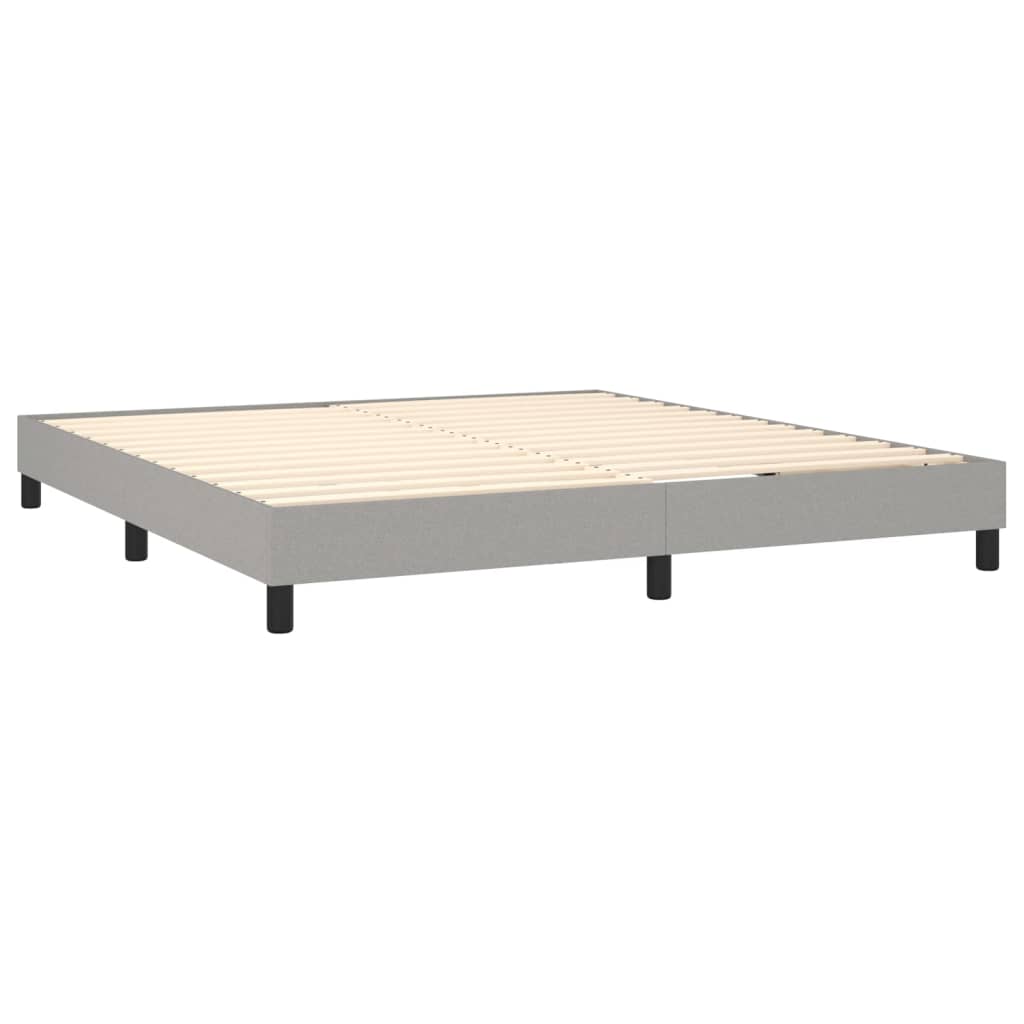 Krevet box spring s madracem LED svjetlosivi 160x200 cm tkanina
