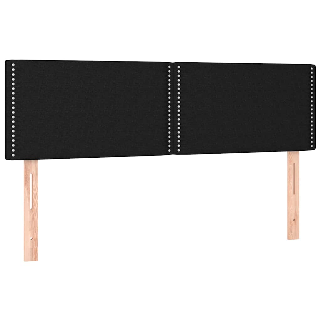 Krevet box spring s madracem LED crni 140x190 cm od tkanine