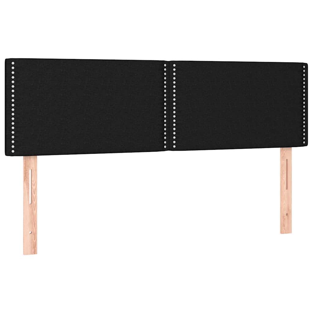 Krevet box spring s madracem LED crni 140x200 cm od tkanine