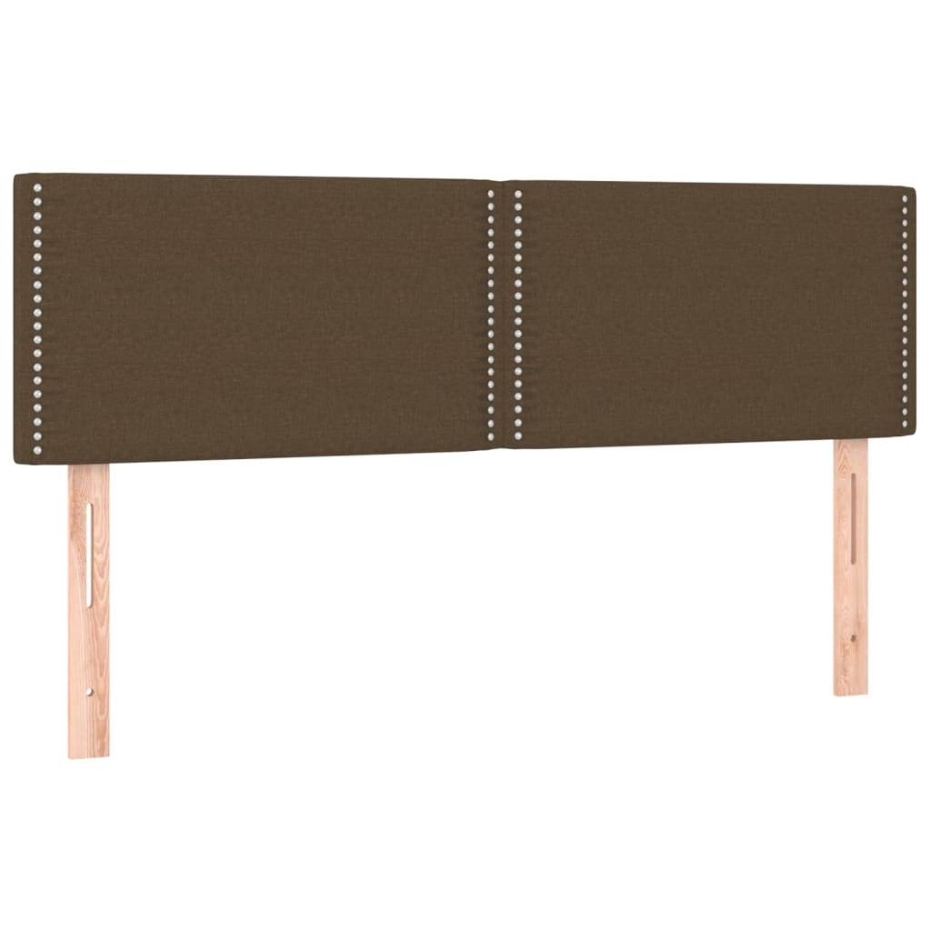 Krevet box spring s madracem LED tamnosmeđi 140x200 cm tkanina