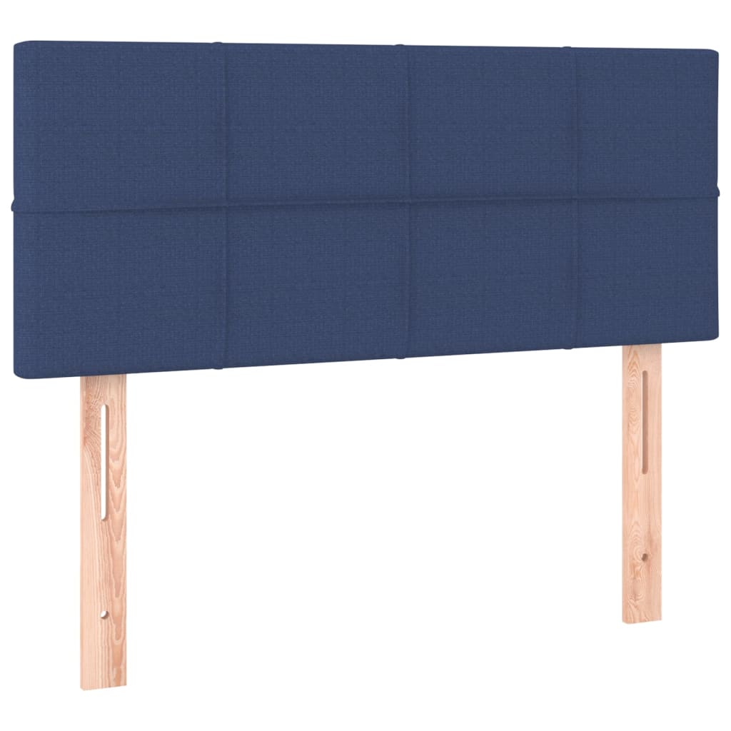 Krevet box spring s madracem LED plavi 80 x 200 cm od tkanine