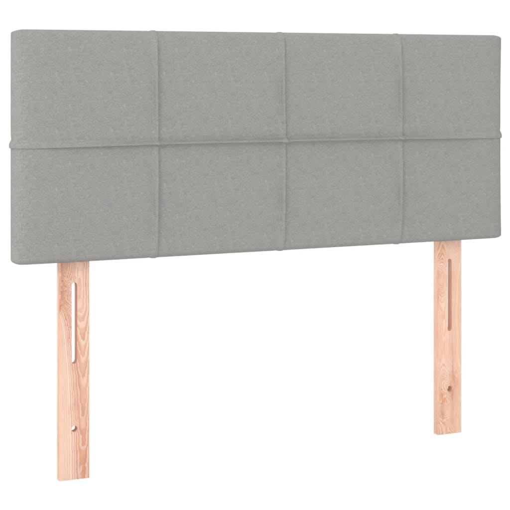 Krevet box spring s madracem LED svjetlosivi 90x200 cm tkanina