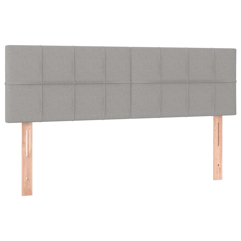 Krevet box spring s madracem LED svjetlosivi 140x200 cm tkanina