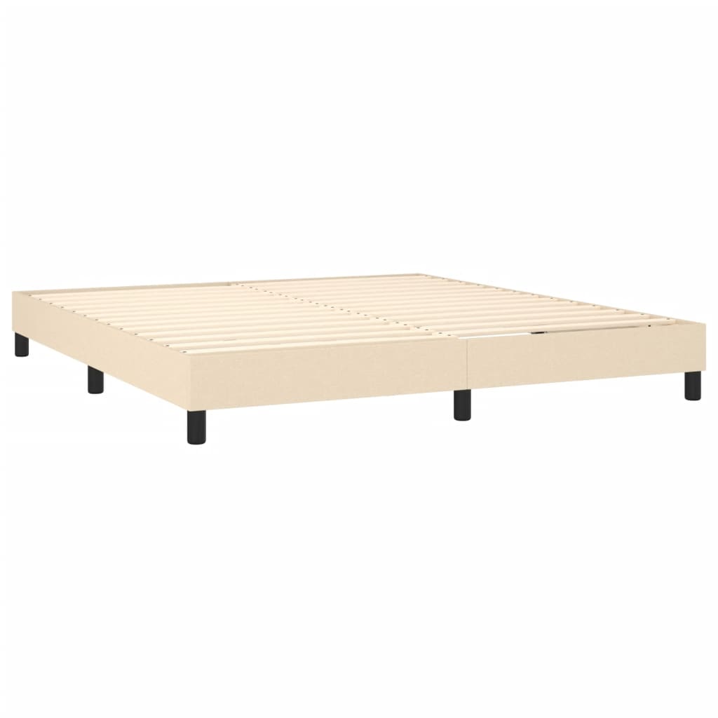 Krevet box spring s madracem LED krem 160x200 cm od tkanine