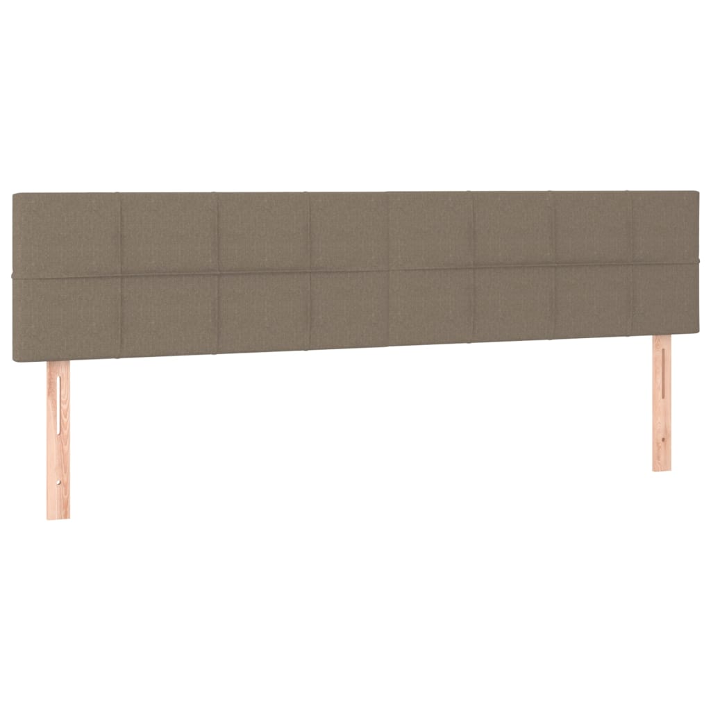 Krevet box spring s madracem LED smeđesivi 200x200 cm tkanina