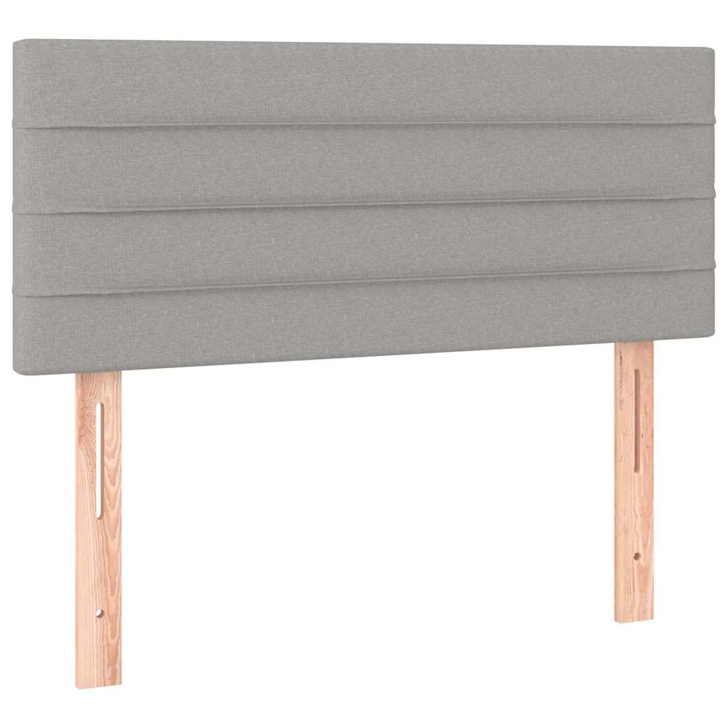 Krevet box spring s madracem LED svjetlosivi 80x200 cm tkanina