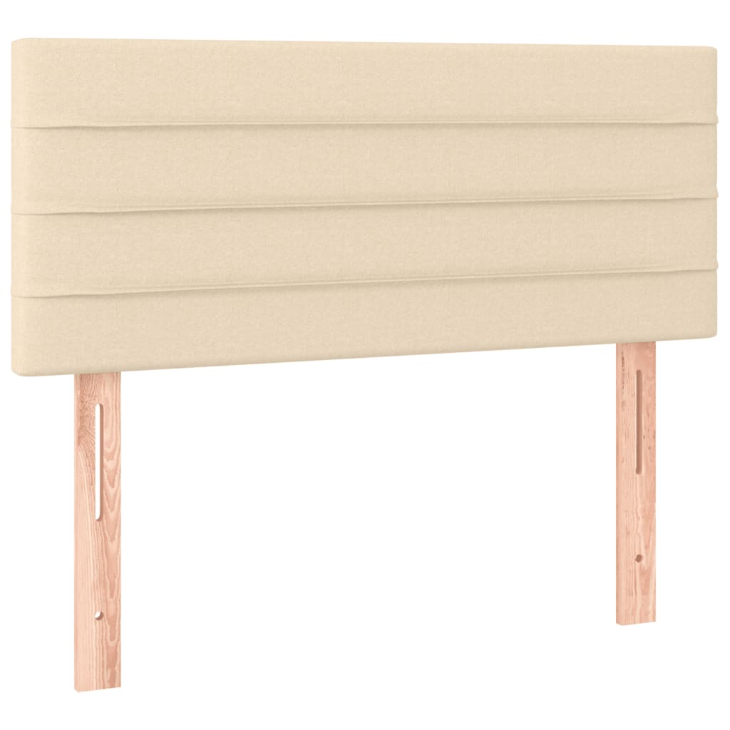 Krevet box spring s madracem LED krem 80 x 200 cm od tkanine