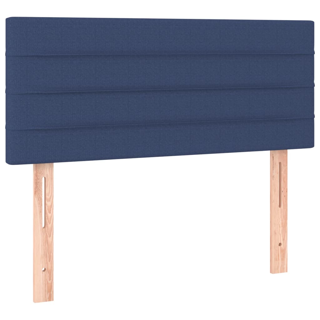 Krevet box spring s madracem LED plavi 90x190 cm od tkanine