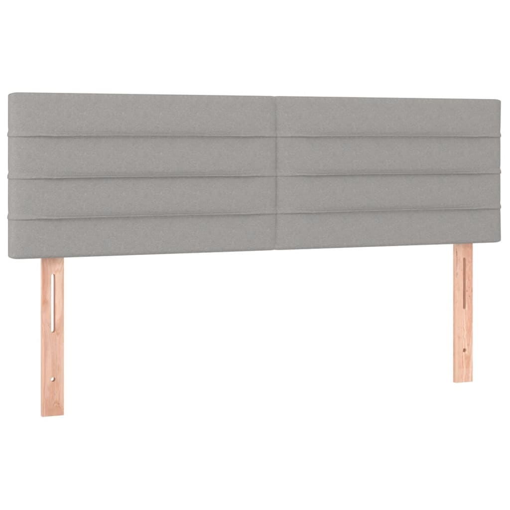 Krevet box spring s madracem LED svjetlosivi 140x190 cm tkanina