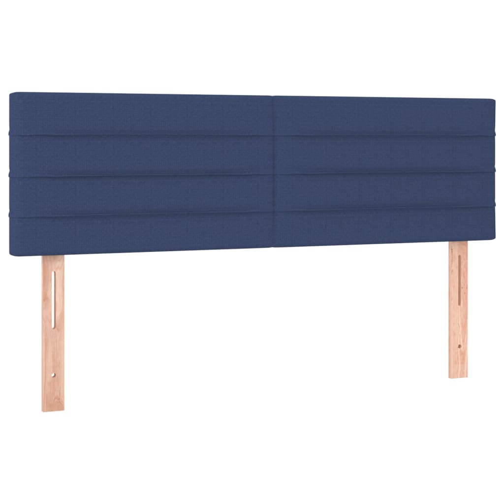 Krevet box spring s madracem LED plavi 140x190 cm od tkanine