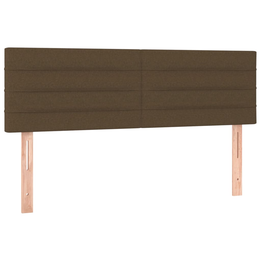 Krevet box spring s madracem LED tamnosmeđi 140x200 cm tkanina