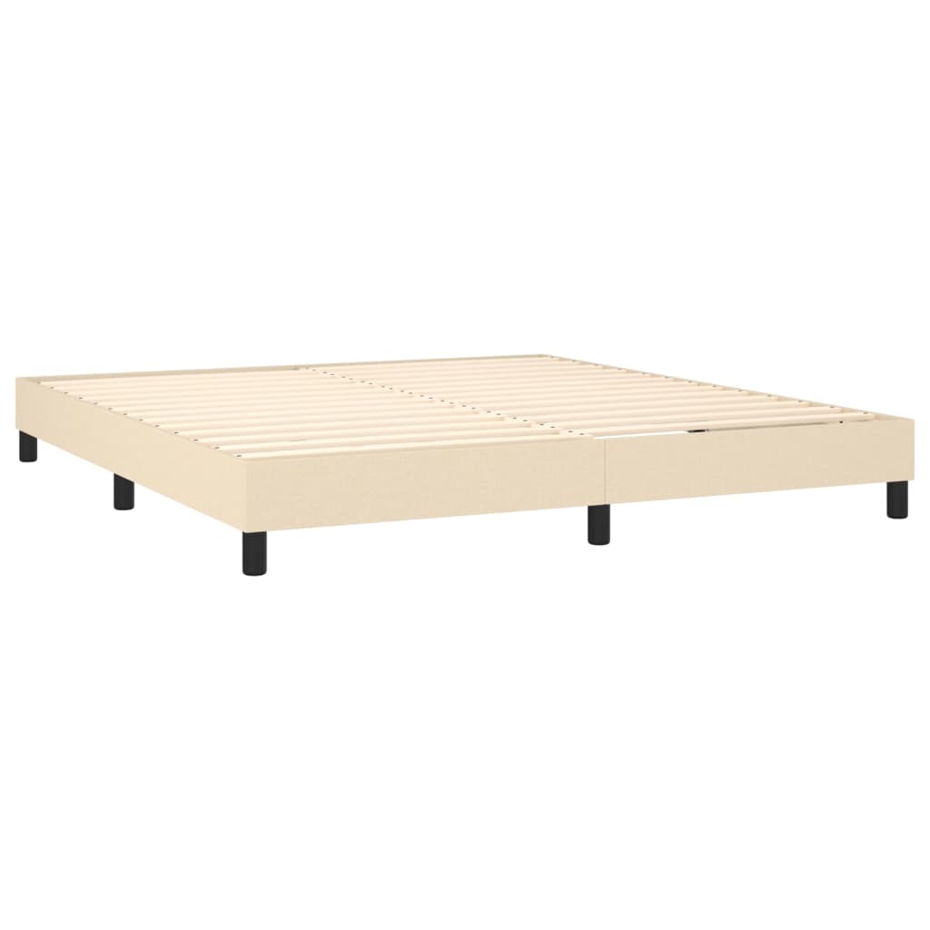 Krevet box spring s madracem LED krem 180x200 cm od tkanine