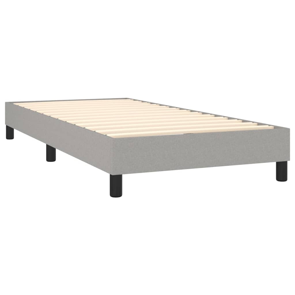 Krevet box spring s madracem LED svjetlosivi 80x200 cm tkanina
