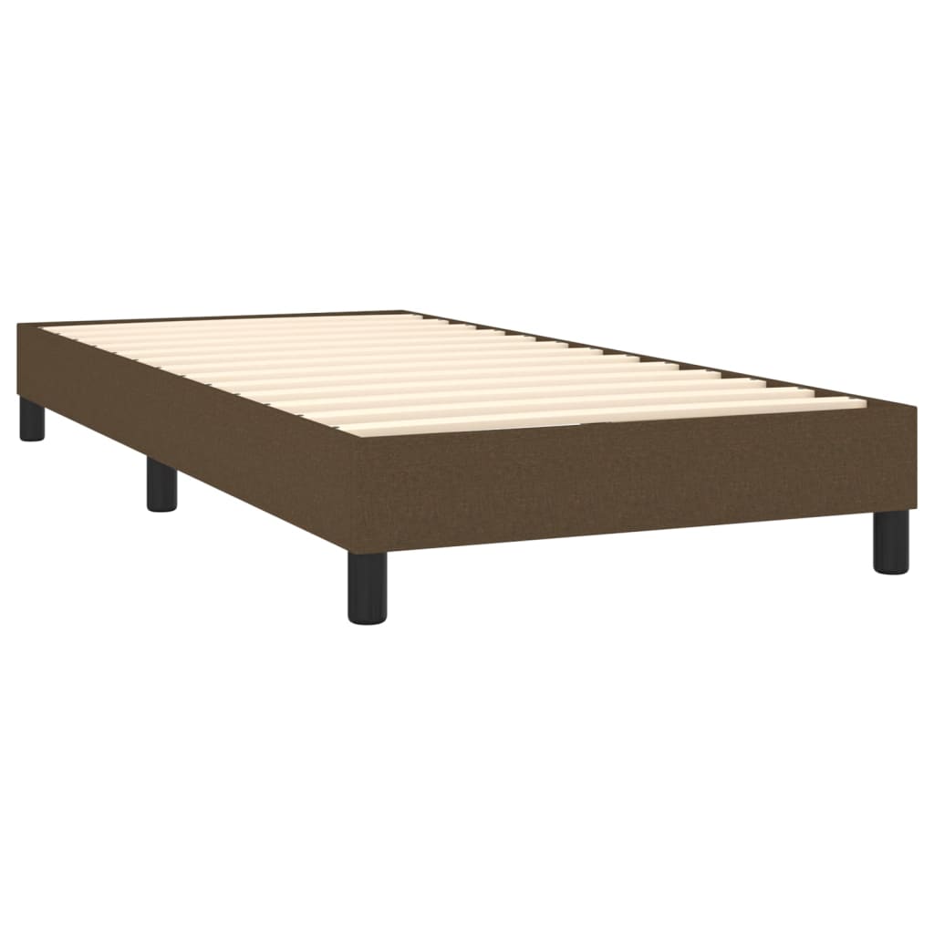 Krevet box spring s madracem LED tamnosmeđi 80 x 200 cm tkanina