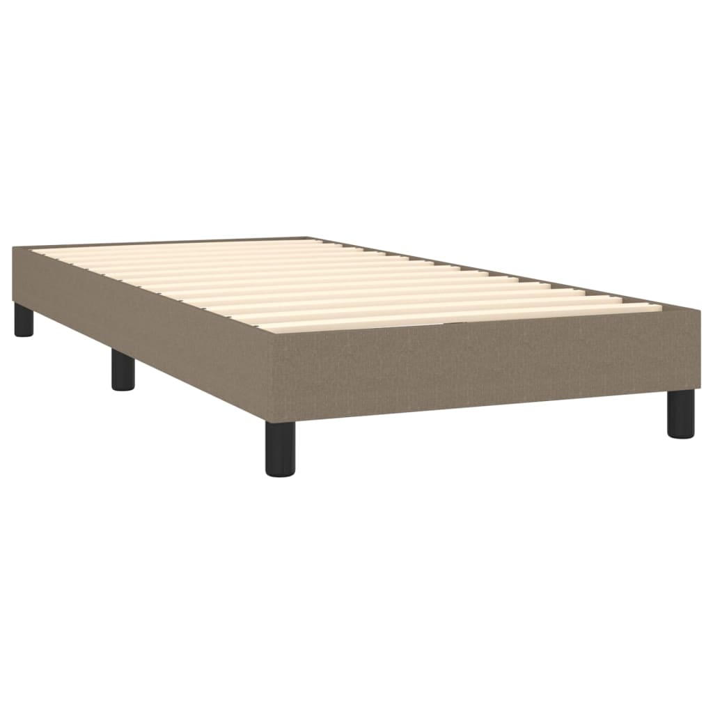 Krevet box spring s madracem LED smeđesivi 80 x 200 cm tkanina