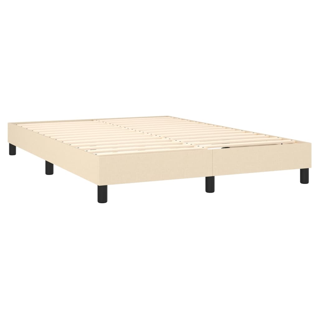Krevet box spring s madracem LED krem 140x190 cm od tkanine