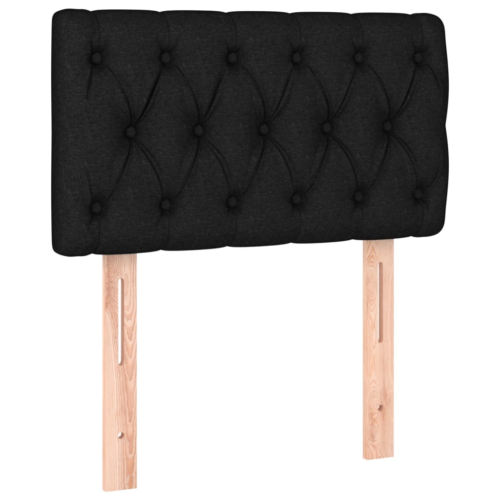 Krevet box spring s madracem LED crni 80 x 200 cm od tkanine