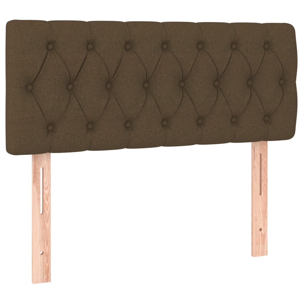 Krevet box spring s madracem LED tamnosmeđi 90x200 cm tkanina