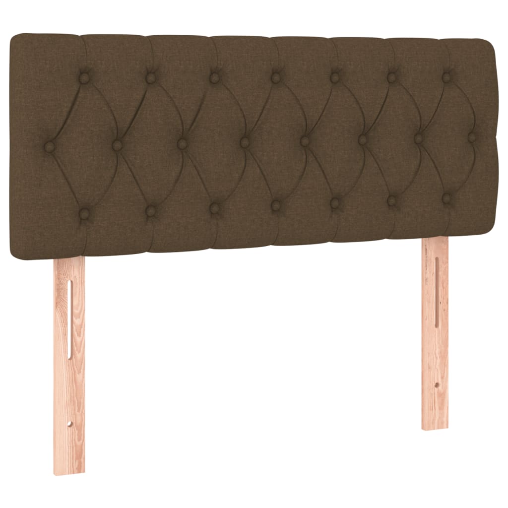 Krevet box spring s madracem LED tamnosmeđi 120x200 cm tkanina