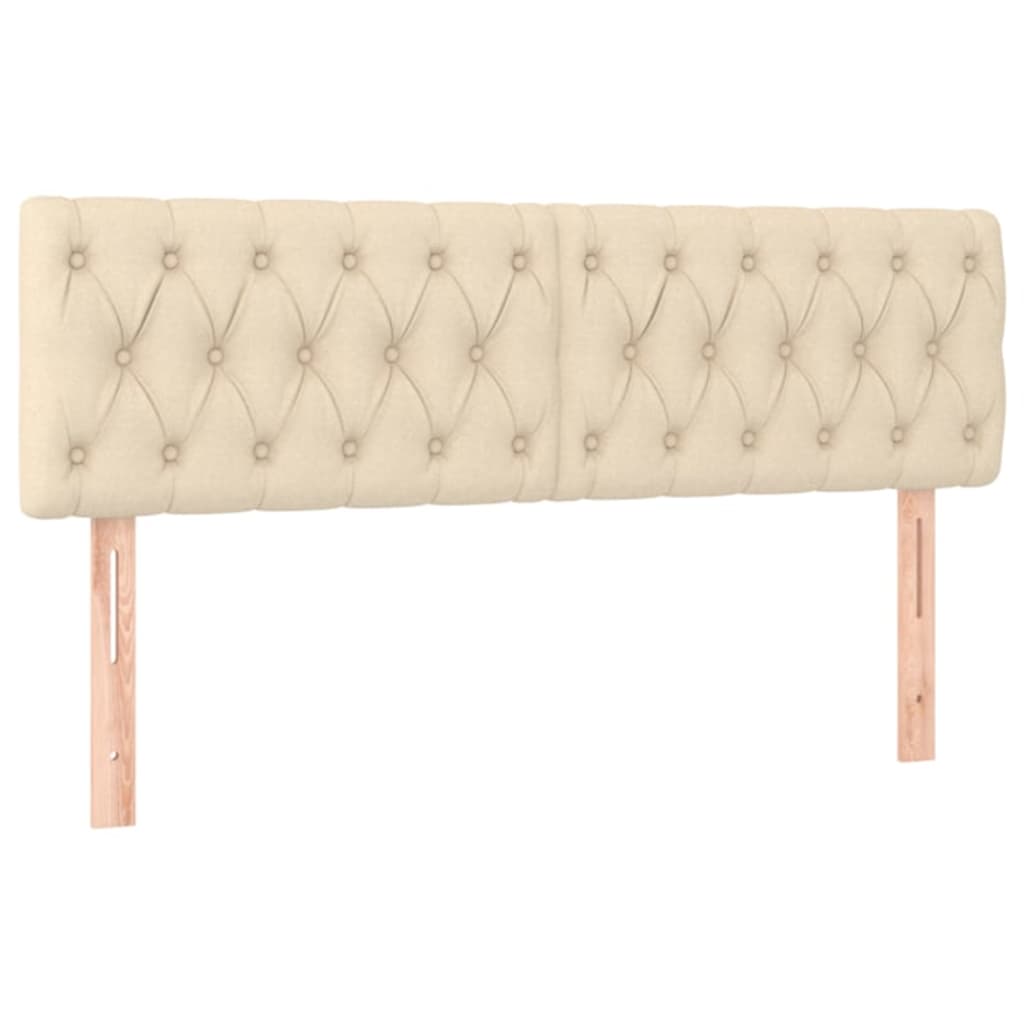 Krevet box spring s madracem LED krem 140x200 cm od tkanine