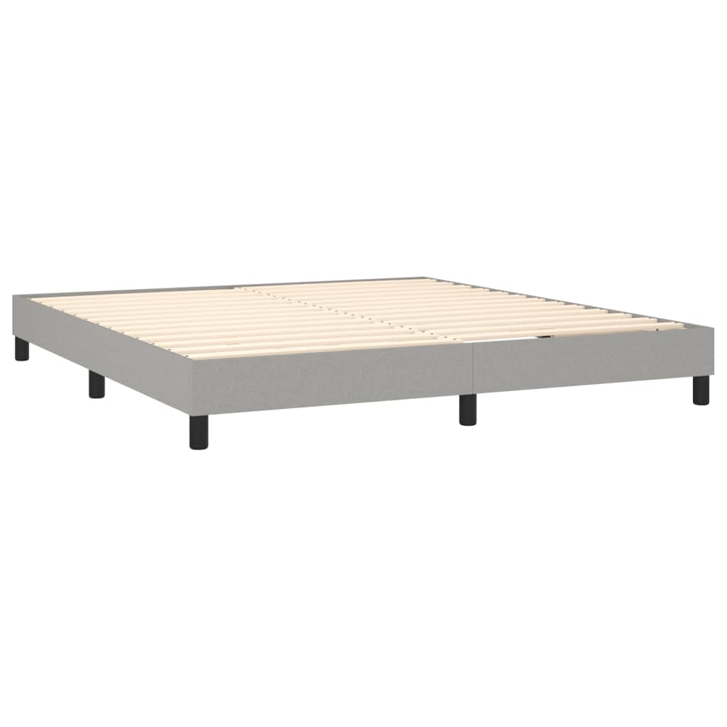 Krevet box spring s madracem LED svjetlosivi 160x200 cm tkanina
