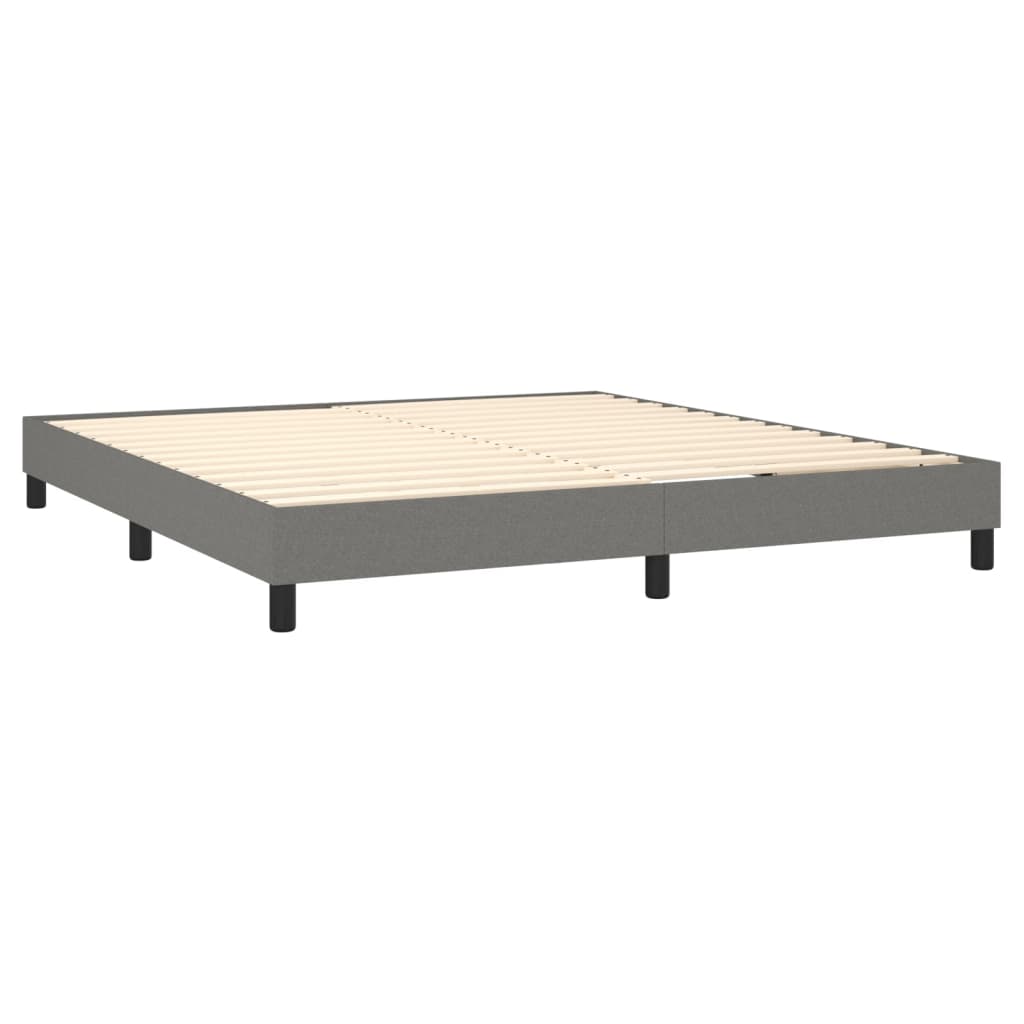 Krevet box spring s madracem LED tamnosivi 180x200 cm tkanina