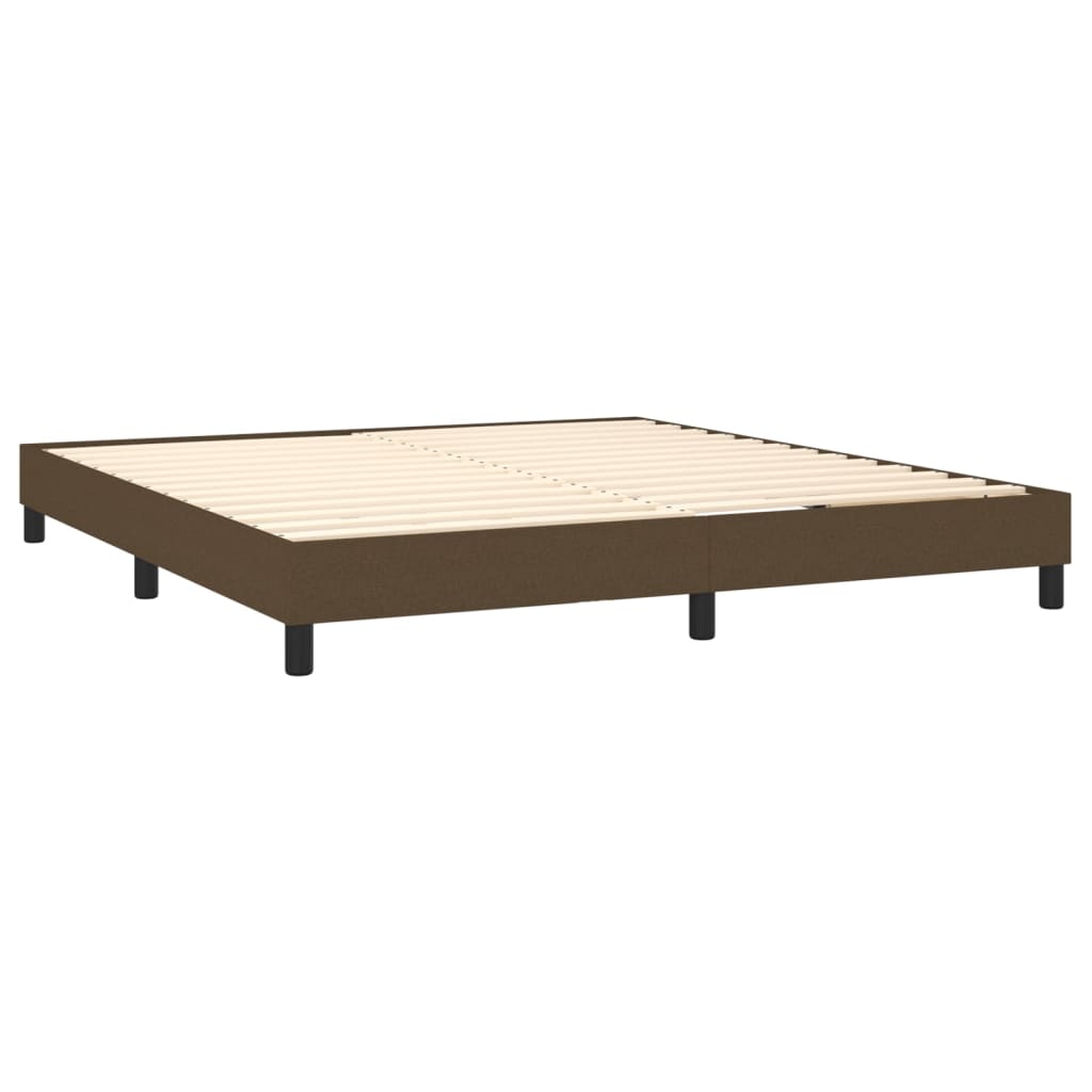 Krevet box spring s madracem LED tamnosmeđi 180x200 cm tkanina