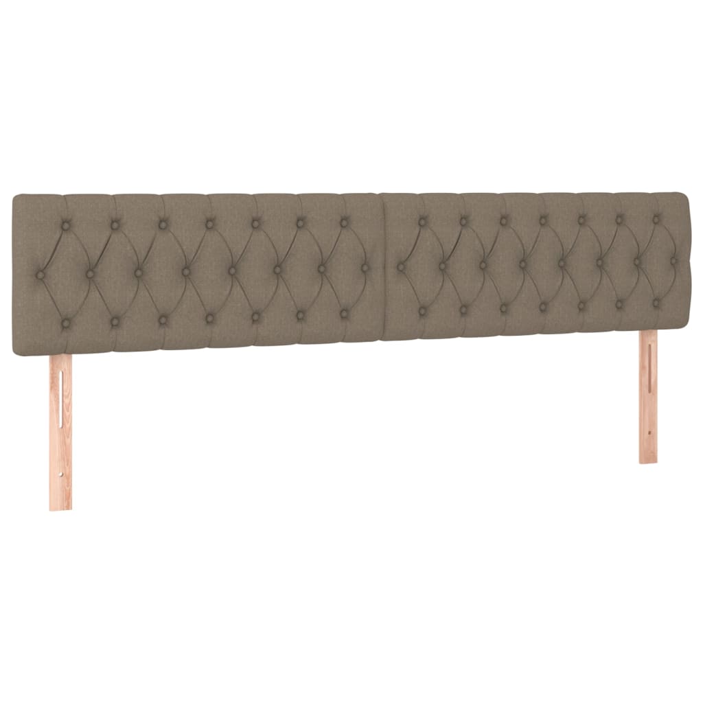Krevet box spring s madracem LED smeđesivi 180x200 cm tkanina