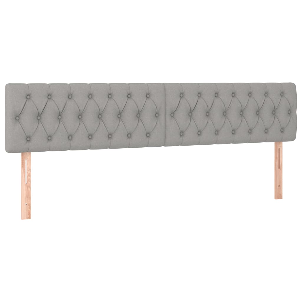 Krevet box spring s madracem LED svjetlosivi 200x200 cm tkanina