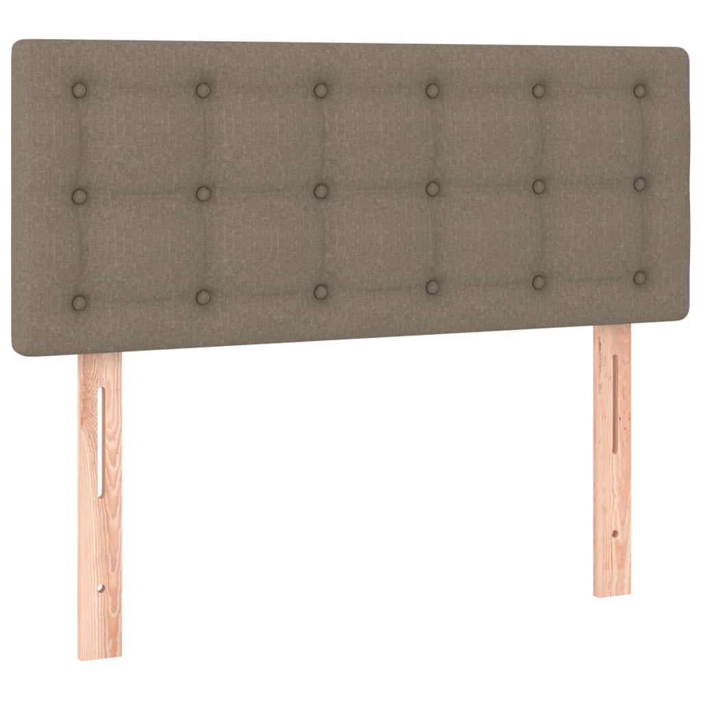 Krevet box spring s madracem LED smeđesivi 80 x 200 cm tkanina