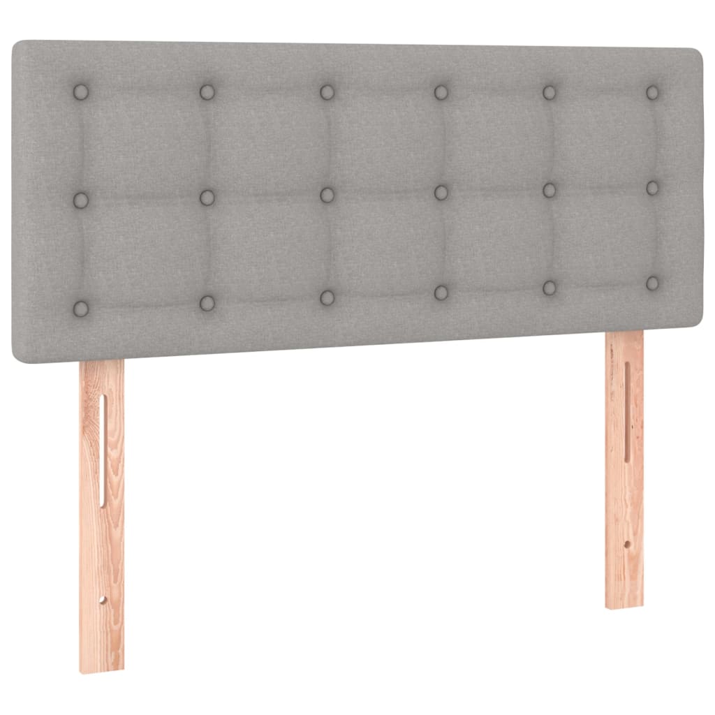 Krevet box spring s madracem LED svjetlosivi 100x200 cm tkanina