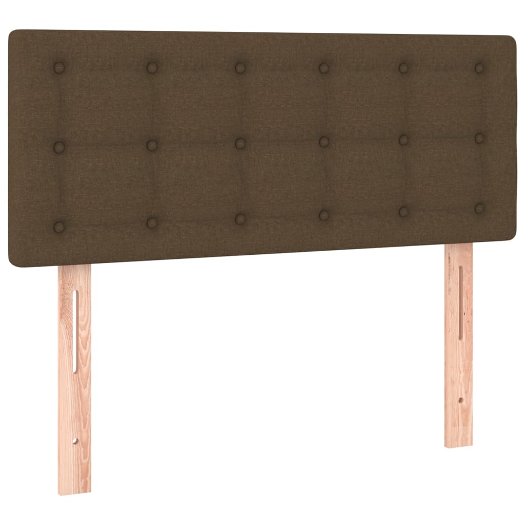 Krevet box spring s madracem LED tamnosmeđi 120x200 cm tkanina