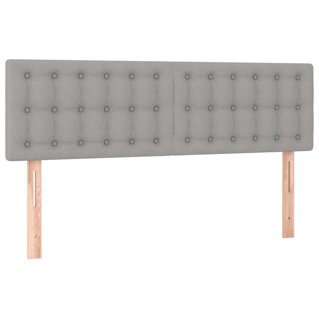 Krevet box spring s madracem LED svjetlosivi 140x190 cm tkanina