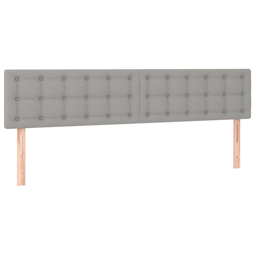 Krevet box spring s madracem LED svjetlosivi 200x200 cm tkanina