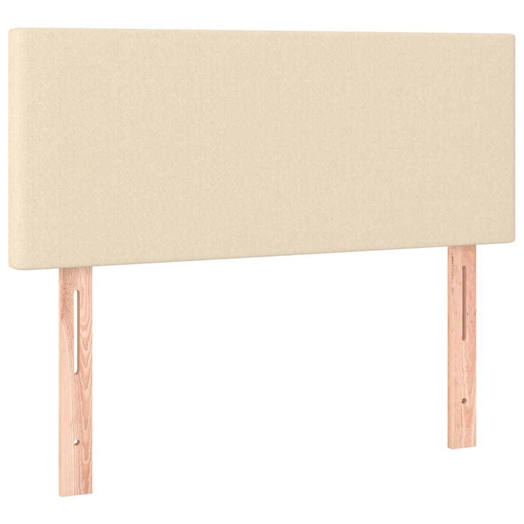 Krevet box spring s madracem LED krem 90x200 cm od tkanine