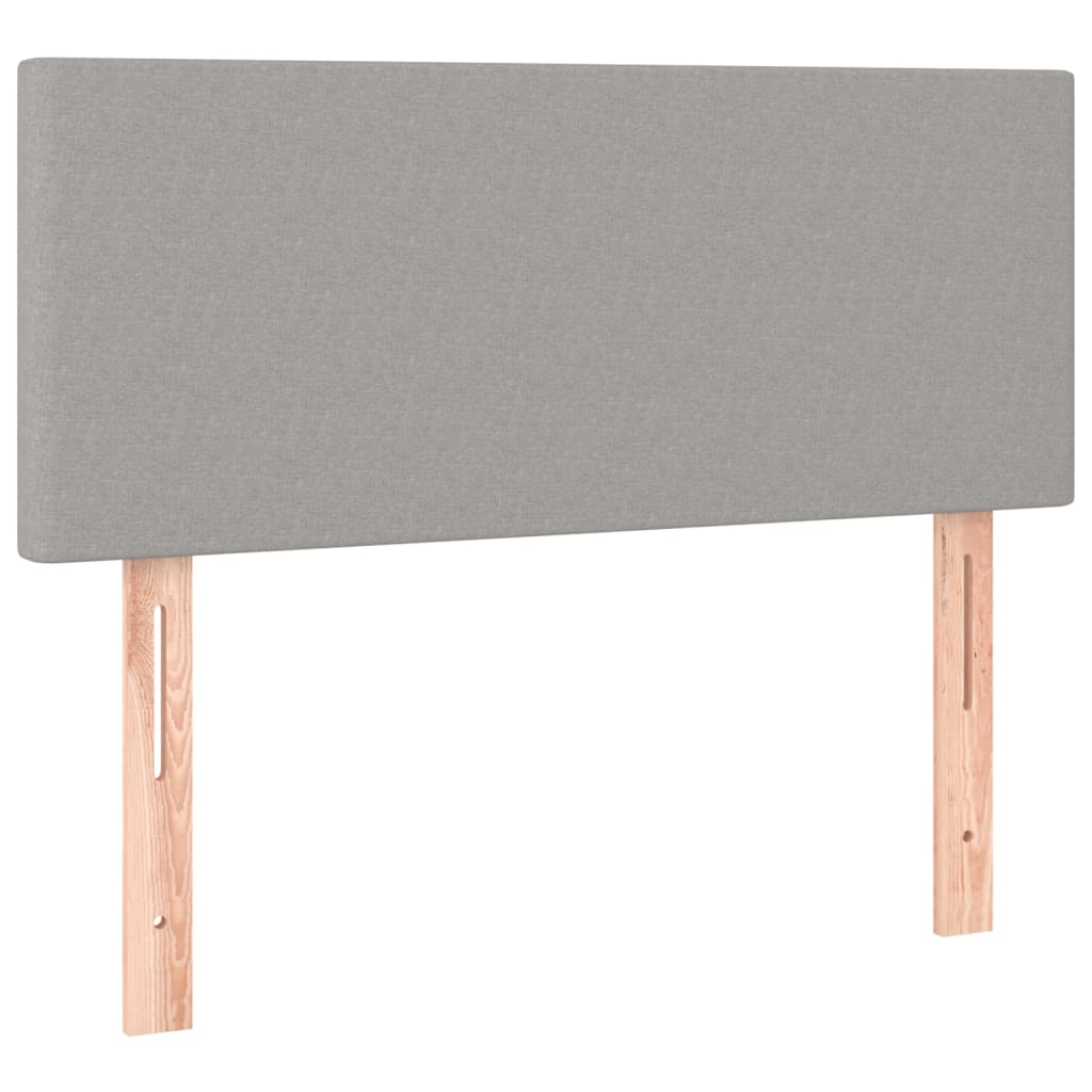 Krevet box spring s madracem LED svjetlosivi 100x200 cm tkanina
