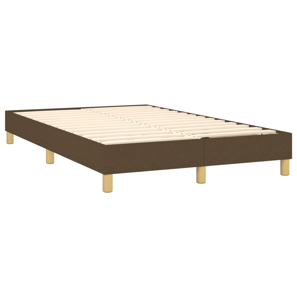 Krevet box spring s madracem LED tamnosmeđi 120x200 cm tkanina