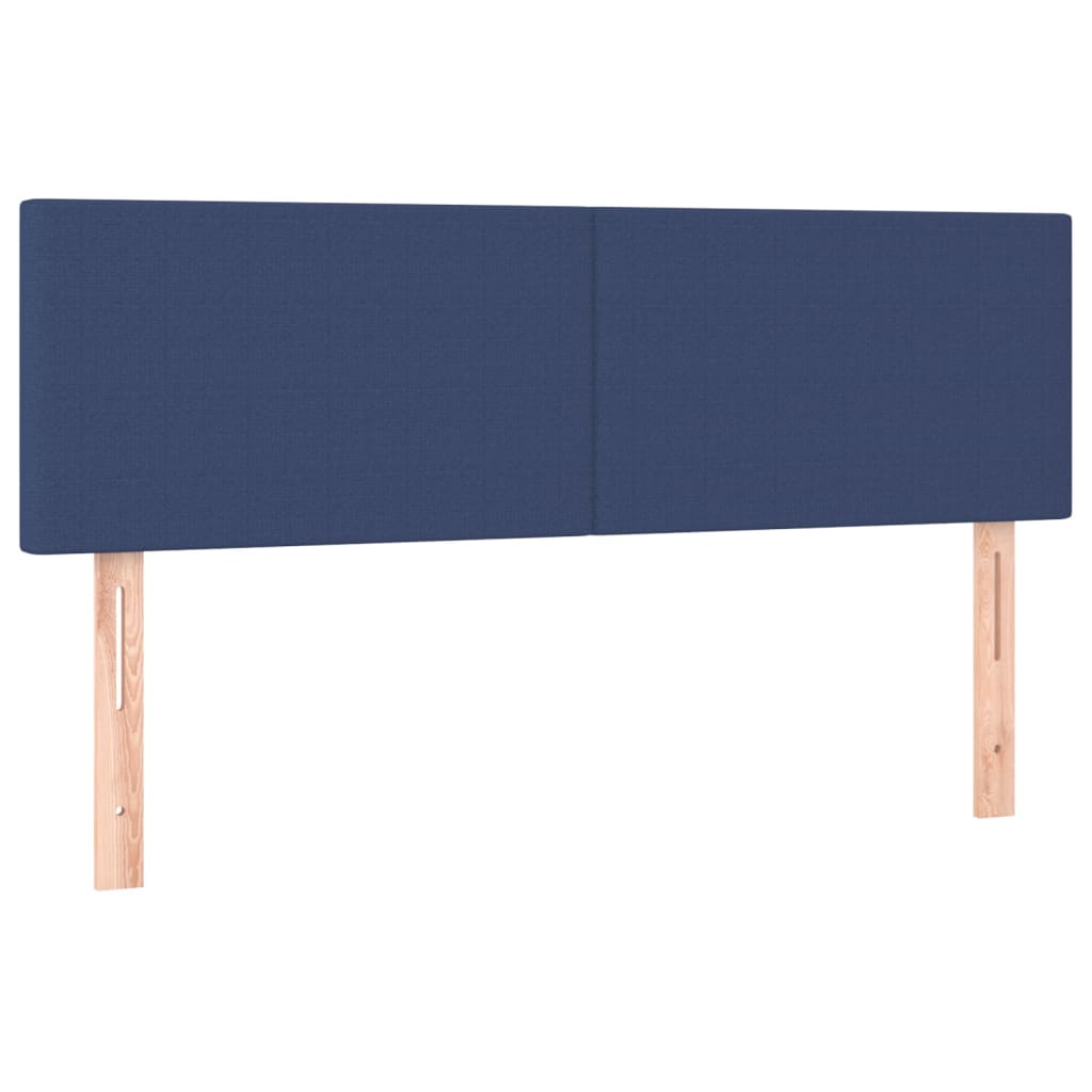 Krevet box spring s madracem LED plavi 140x200 cm od tkanine