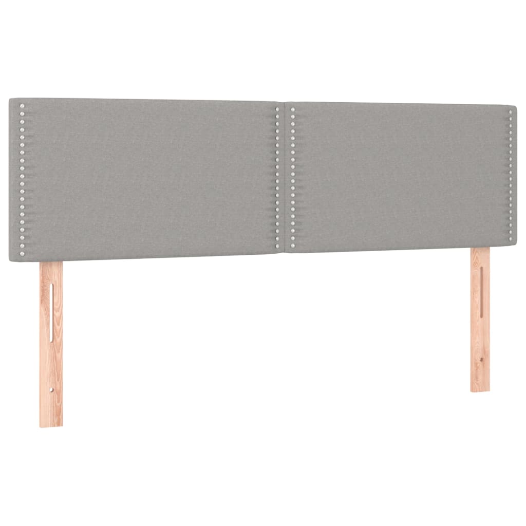 Krevet box spring s madracem LED svjetlosivi 140x190 cm tkanina